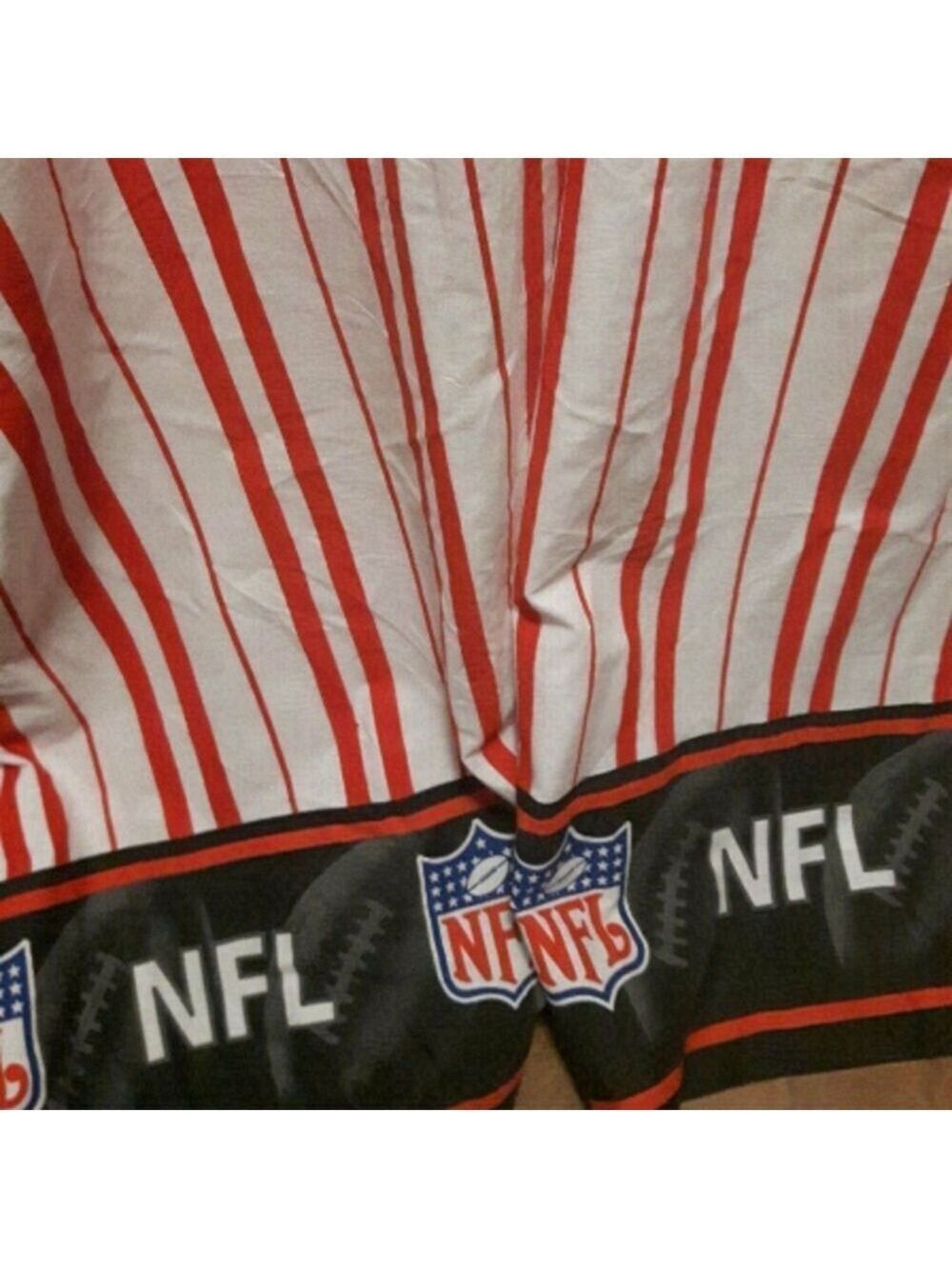 VINTAGE DAN RIVER NFL football red white stripe FULL flat sheet